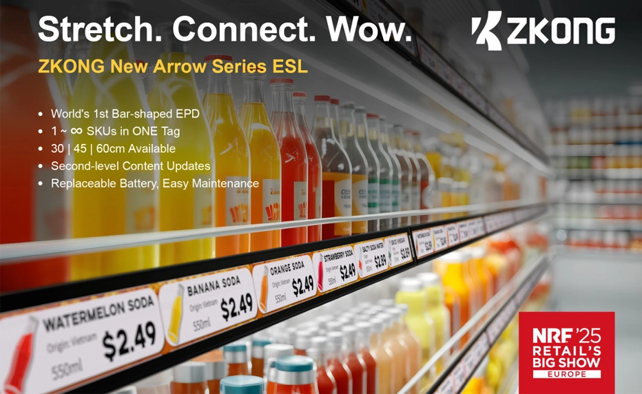 ZKONG Makes Waves at NRF Europe 2025 with New Bar-shaped ESL